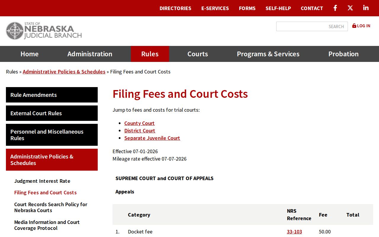 Harlan County court records copy and certification fee schedule