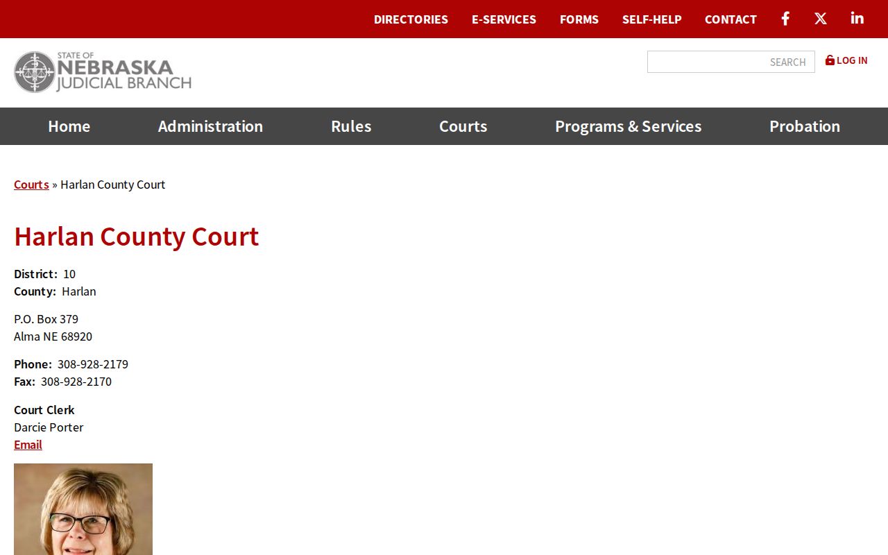 Harlan County court record and Harlan County Court official judiciary profile