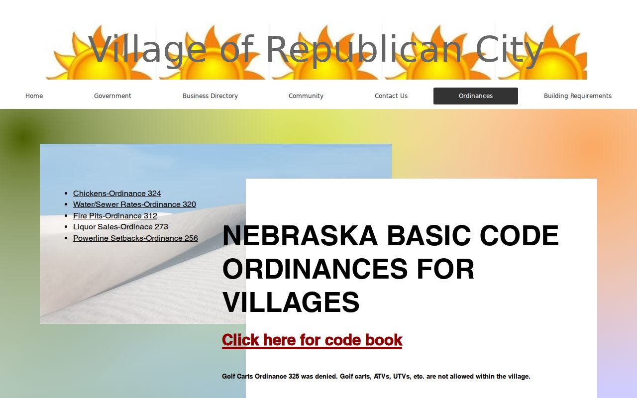 Republican City court docket source showing village ordinances